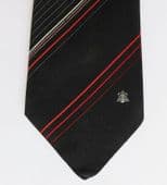 Vintage Tootal mens tie Egyptian Pyramid company logo initial letter T black